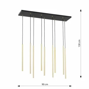 Discount EMIBIG LIGHTING Suspension Selter, doré, à 9 lampes, métal