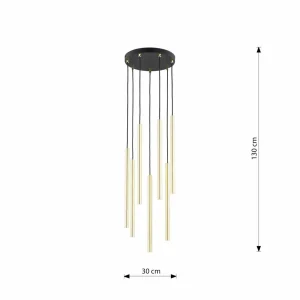 Sale EMIBIG LIGHTING Suspension Selter Premium, doré, à 7 lampes, métal