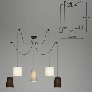 Best Briloner Suspension Shades, 5 lampes, décentrée