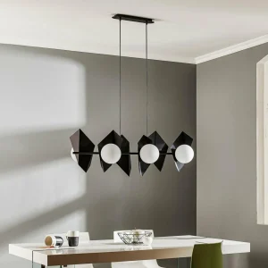 Online EMIBIG LIGHTING Suspension Shield noire/blanche à 6 lampes