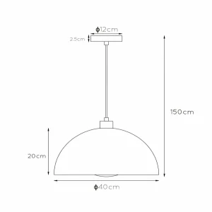 Sale Lucide Suspension Siemon en acier, Ø 40 cm, noire
