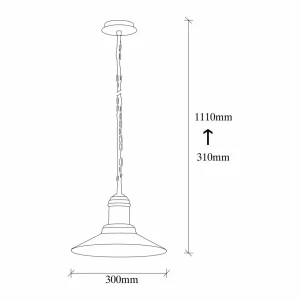 Discount Opviq Suspension Sivani MR-639 à 1 lampe Ø30cm or antique