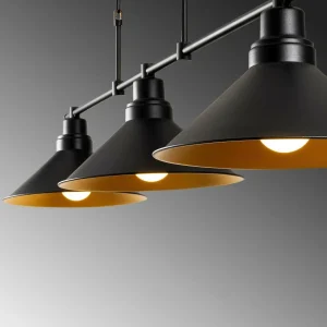 New Opviq Suspension Sivani MR-835 3 lampes linear noir/or