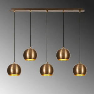 Sale Opviq Suspension Sivani MR-1000, or antique, fer, à 5 lampes