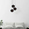 New Opviq Suspension Smoked 051 à 3 lampes Rondelle de verre Ø27cm