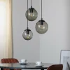 Cheap Euluna Suspension Smoky abat-jour verre, trois lampes