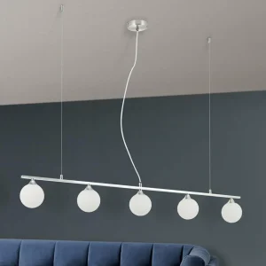 Best Sale ORION Suspension Snowwhite à 5 lampes, nickel