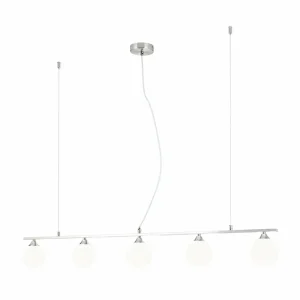 Best Sale ORION Suspension Snowwhite à 5 lampes, nickel