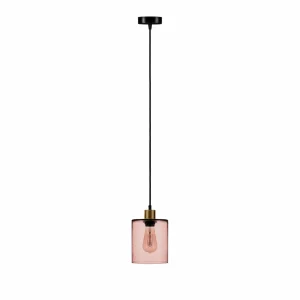 Clearance Solbika Lighting Suspension Soda avec abat-jour en verre rose Ø 15cm