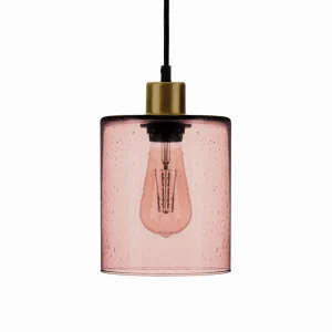 Clearance Solbika Lighting Suspension Soda avec abat-jour en verre rose Ø 15cm