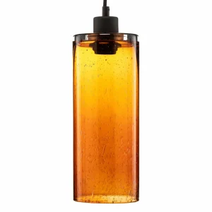 Flash Sale Solbika Lighting Suspension Soda Cylindre en verre ambre Ø 12cm