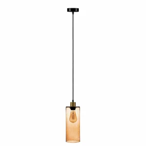 Online Solbika Lighting Suspension Soda Cylindre en verre brun clair Ø 12cm