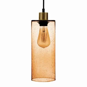 Online Solbika Lighting Suspension Soda Cylindre en verre brun clair Ø 12cm