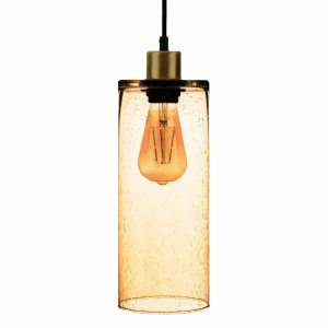 Flash Sale Euluna Suspension Soda Cylindre en verre jaune Ø 12cm