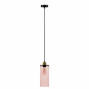 Flash Sale Solbika Lighting Suspension Soda Cylindre en verre rosé Ø 12cm