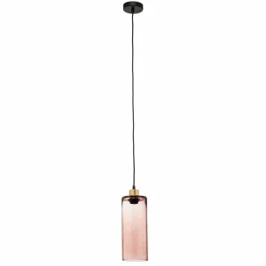 Flash Sale Solbika Lighting Suspension Soda Cylindre en verre rosé Ø 12cm