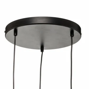 Store Luminex Suspension Soho cylindrique 3 lampes vert/doré