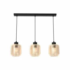 Discount Eko-Light Suspension Sombra, ambrée, à 3 lampes, longue