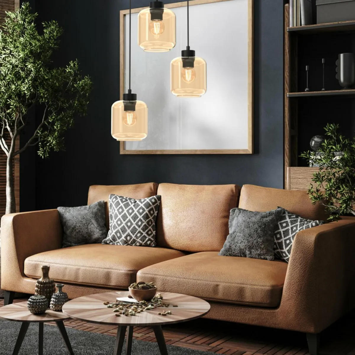 suspension_sombra_ambre___lampes_ronde_1.webp Flash Sale Eko-Light Suspension Sombra, ambrée, à 3 lampes, ronde