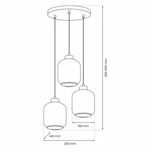 Flash Sale Eko-Light Suspension Sombra, ambrée, à 3 lampes, ronde