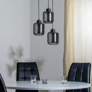 Outlet Eko-Light Suspension Sombra, fumée, à 3 lampes, ronde