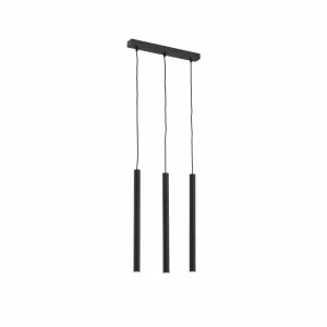 Online Euluna Suspension Sone, rosace angulaire, 3 lampes, noire