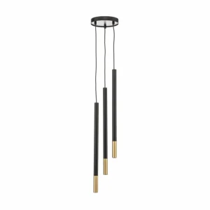 Shop SIGMA Suspension Sopel Due 3, noir/or, à 3 lampes.