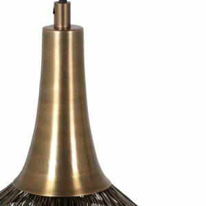 Best Sale Trio Lighting Suspension Soraya, à 3 lampes, poutre, métal, laiton vieilli