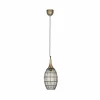 New Trio Lighting Suspension Soraya, 1 lampe, ovale, métal, laiton vieilli