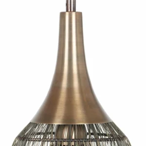 New Trio Lighting Suspension Soraya, 1 lampe, ovale, métal, laiton vieilli
