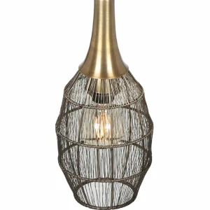 New Trio Lighting Suspension Soraya, 1 lampe, ovale, métal, laiton vieilli
