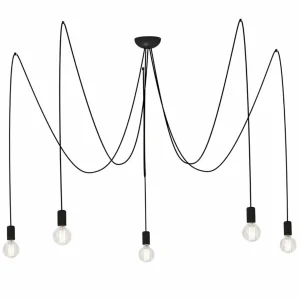 New Nowodvorski Lighting Suspension Spider en noir, à 5 lampes