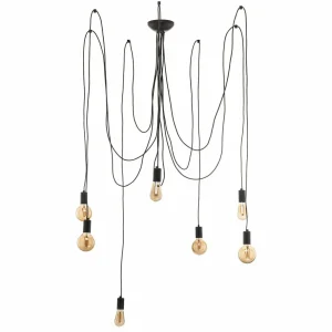 Discount Nowodvorski Lighting Suspension Spider en noir, à sept lampes