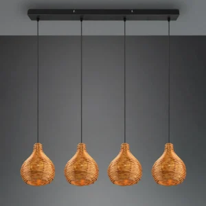 Outlet Reality Leuchten Suspension Sprout en rotin, à 4 lampes, naturelle