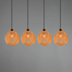 Outlet Reality Leuchten Suspension Sprout en rotin, à 4 lampes, naturelle