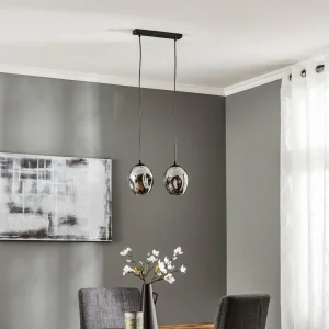 Cheap EMIBIG LIGHTING Suspension Starla, 2lampes, verre graphite