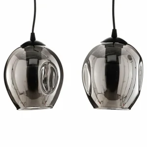 Cheap EMIBIG LIGHTING Suspension Starla, 2lampes, verre graphite