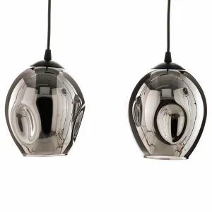 Cheap EMIBIG LIGHTING Suspension Starla, 2lampes, verre graphite