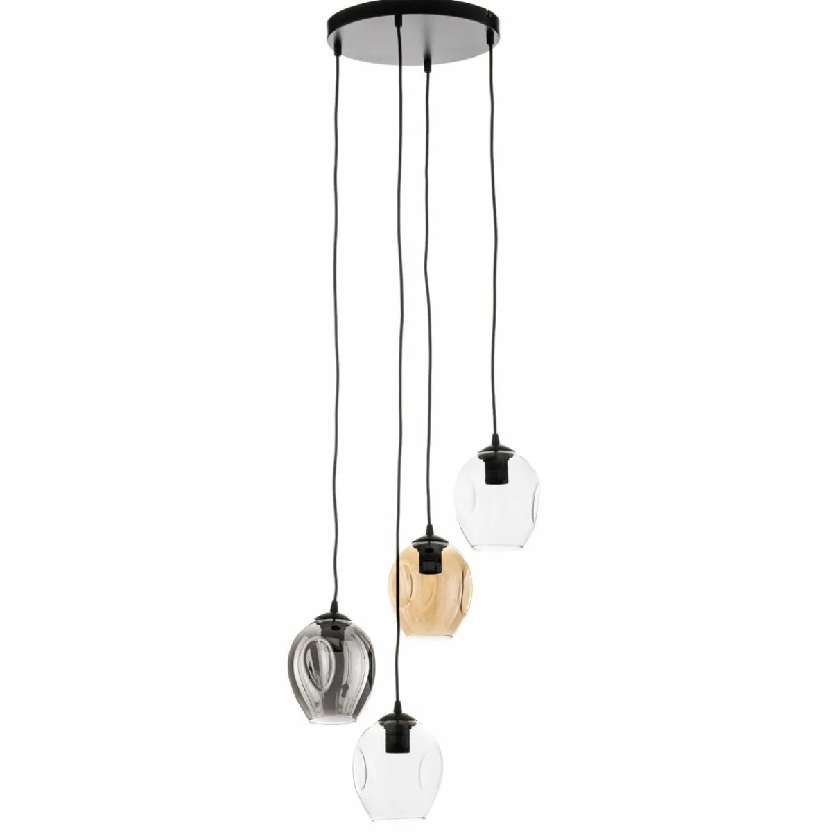 suspension_starla_ronde__lampes_graphiteambre_1.webp Discount EMIBIG LIGHTING Suspension Starla ronde 4 lampes graphite/ambre