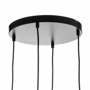Discount EMIBIG LIGHTING Suspension Starla ronde 4 lampes graphite/ambre