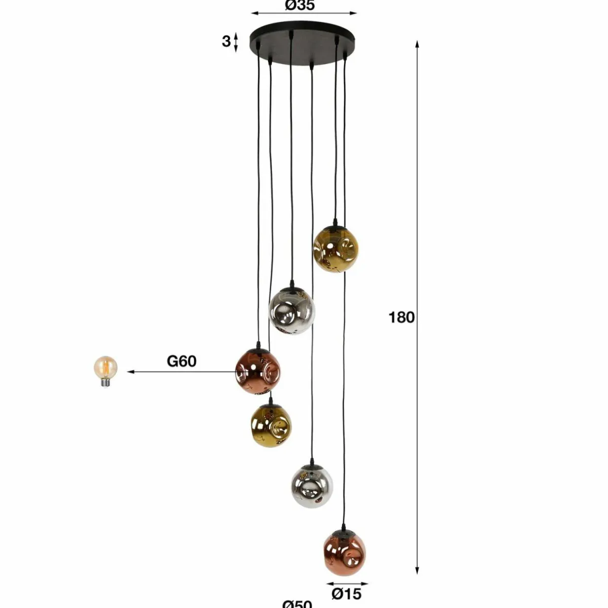 suspension_stellar_orargentcuivre___cm_verre__lampes_2.webp Shop Zijlstra Suspension Stellar, or/argent/cuivre, Ø 50 cm, verre 6 lampes