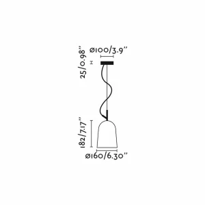 Clearance FARO BARCELONA Suspension Studio, Ø 16 cm, rose/noir, acier