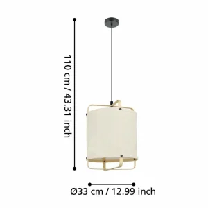 Fashion EGLO Suspension Surfleet avec abat-jour lin et bambou