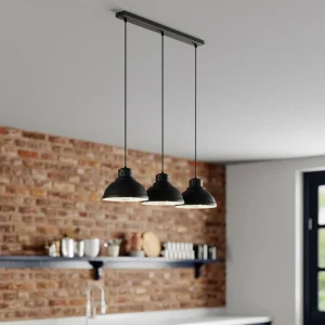 Hot Luminex Suspension Sven, à 3 lampes, noire