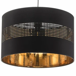 Discount TK Lighting Suspension Tago, à une lampe, noire/dorée