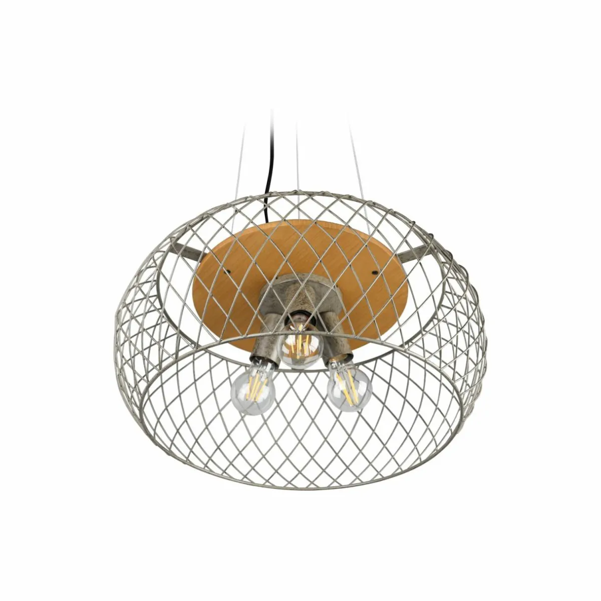 suspension_tamil_avec_abatjour_cage_nickel_ancien_1.webp Best Trio Lighting Suspension Tamil avec abat-jour cage nickel ancien