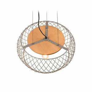 Best Trio Lighting Suspension Tamil avec abat-jour cage nickel ancien