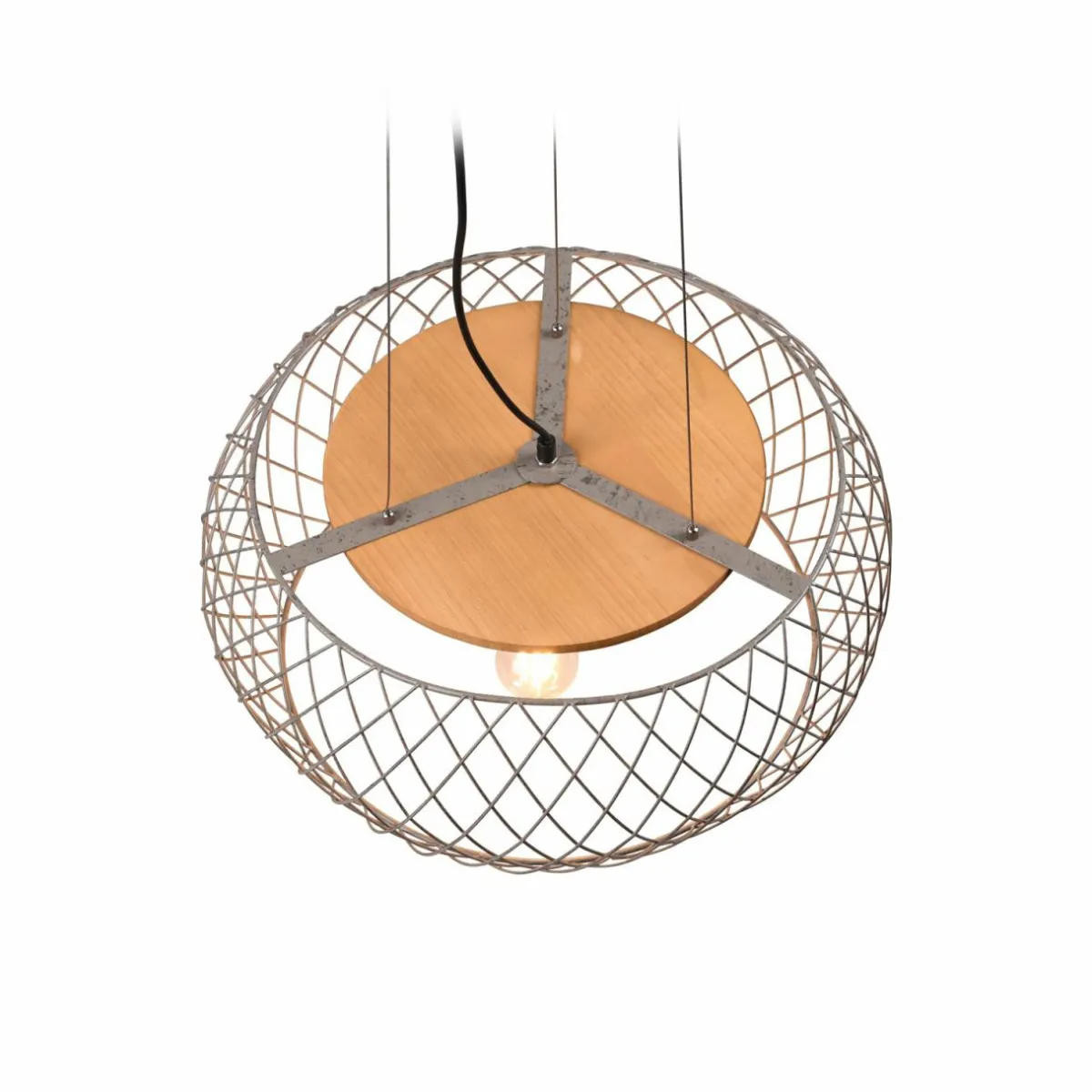 suspension_tamil_avec_abatjour_cage_nickel_ancien_2.webp Best Trio Lighting Suspension Tamil avec abat-jour cage nickel ancien