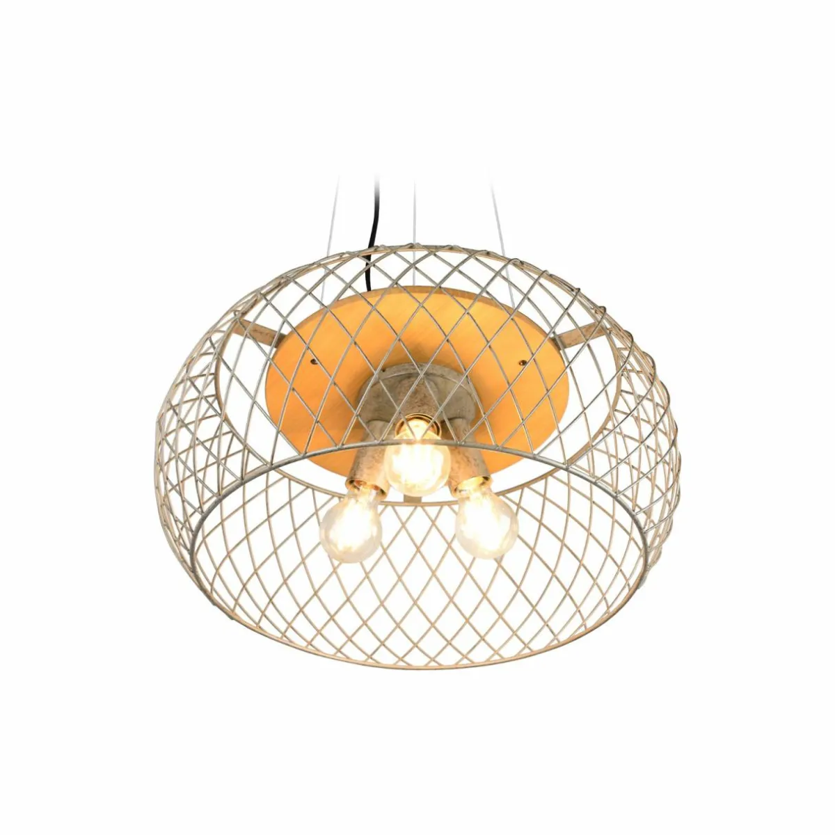 suspension_tamil_avec_abatjour_cage_nickel_ancien_3.webp Best Trio Lighting Suspension Tamil avec abat-jour cage nickel ancien