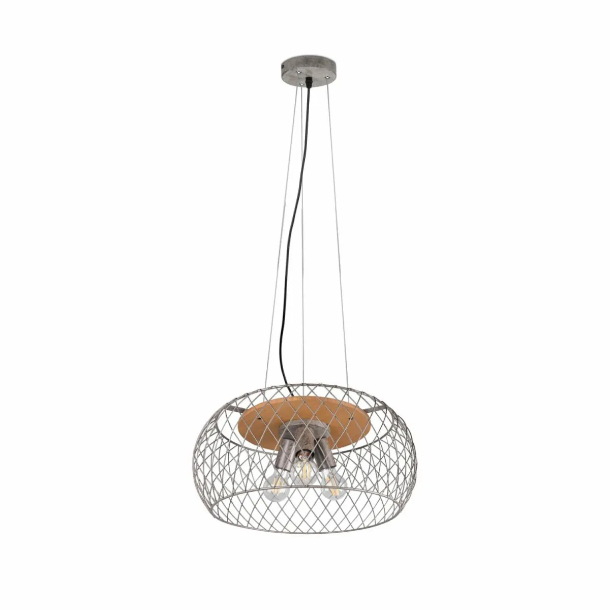 suspension_tamil_avec_abatjour_cage_nickel_ancien_4.webp Best Trio Lighting Suspension Tamil avec abat-jour cage nickel ancien